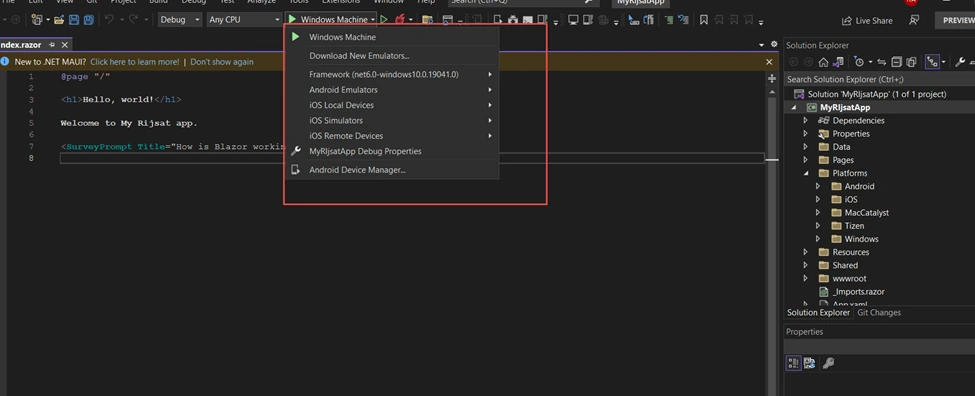 Blazor Hybrid App with .NET MAUI
