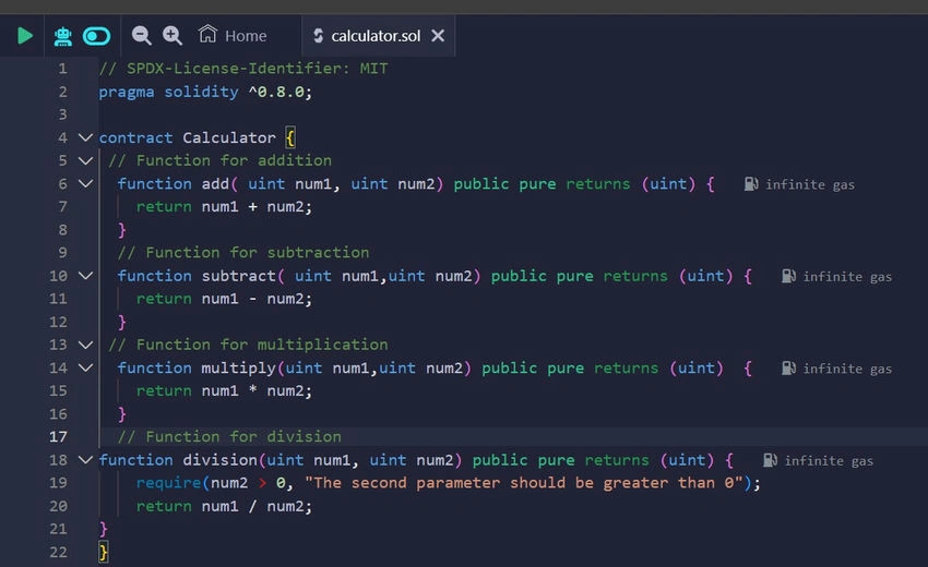 Calculator contract