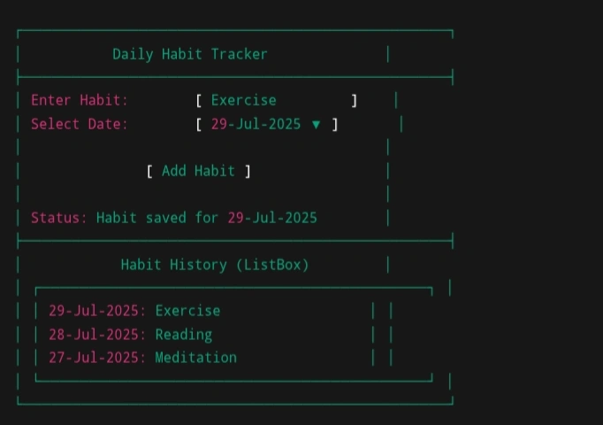 Daily habit tracker