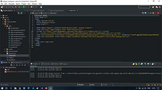 Using Eclipse Build A Simple Online Shopping Site With Angular IDE Plugin