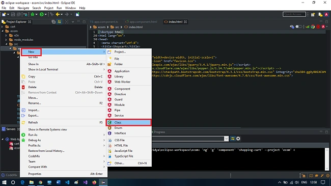 Using Eclipse Build A Simple Online Shopping Site With Angular IDE Plugin