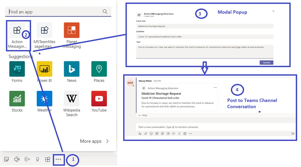 Build Action Based Messaging Extension With Microsoft Teams App