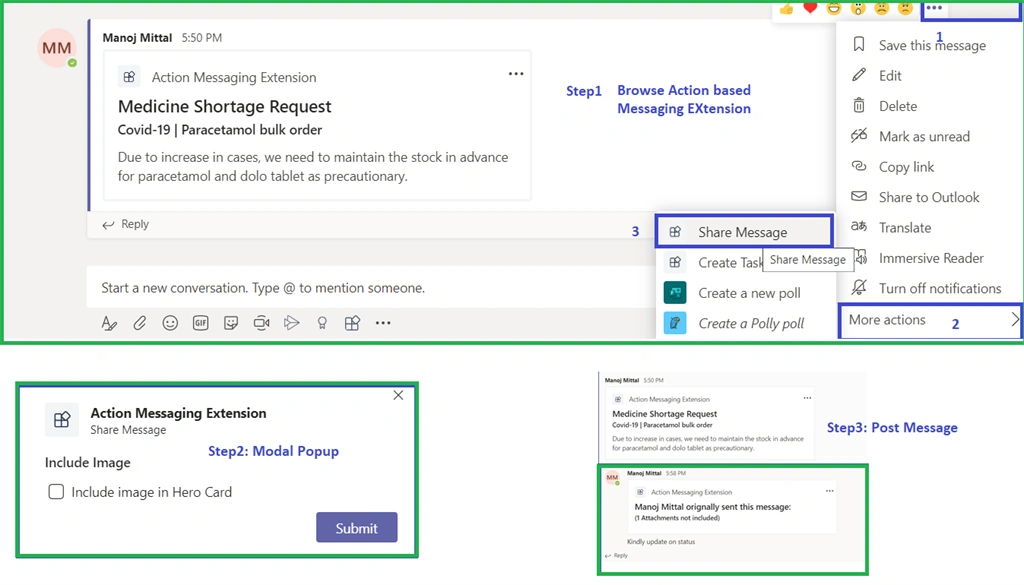 Build Action Based Messaging Extension With Microsoft Teams App