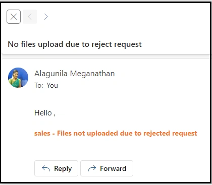 no file upload due to reject request