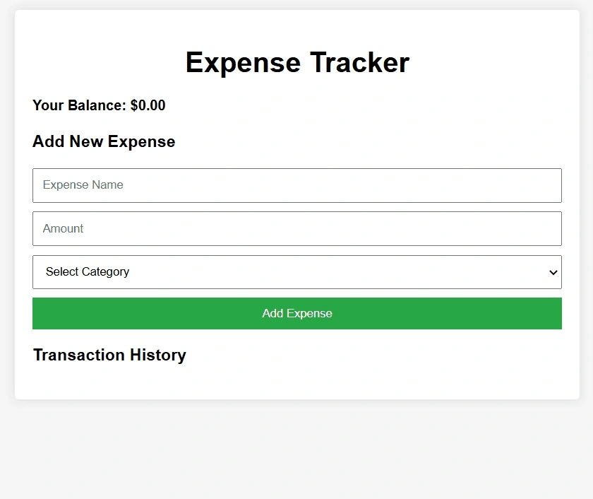 Expense tracker in JavaScript with code