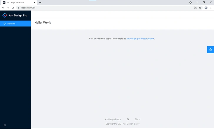 Build Blazor WebAssembly with Ant Design