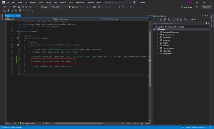 Build Blazor WebAssembly with Ant Design