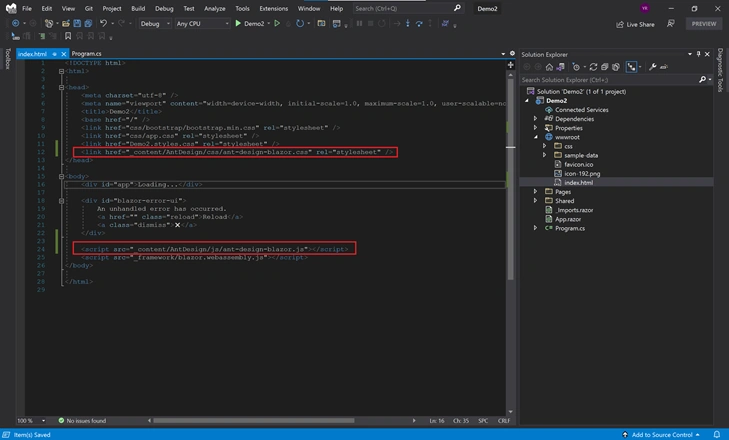 Build Blazor WebAssembly with Ant Design