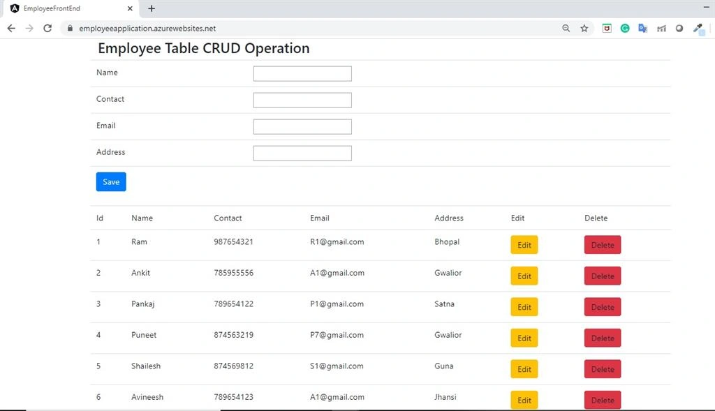 Build Crud Operation Using Angular 9 And .Net Core 3.1 WebAPI And Deploy To Azure