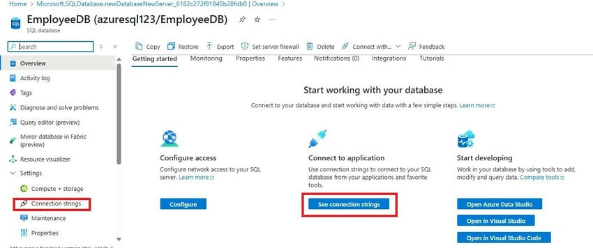 Azure SQL connection