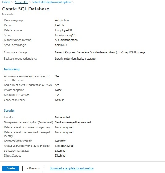 Azure SQL resource