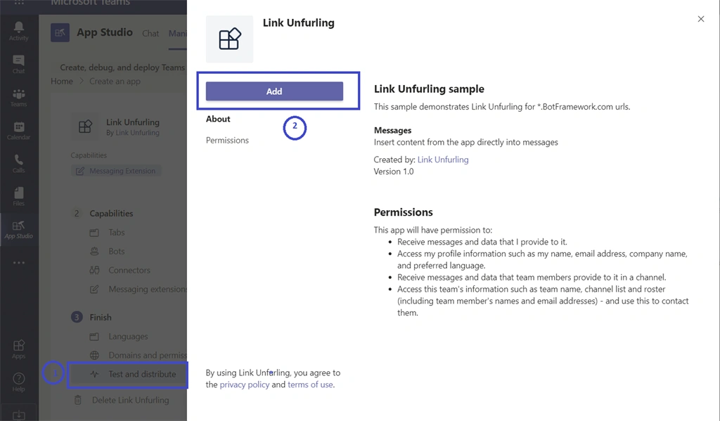 Build Link Unfurling Messaging Extension Using Microsoft Teams App