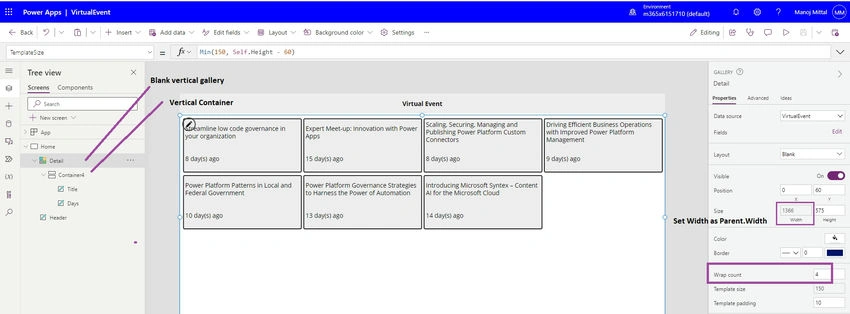 Build PowerApps Gallery