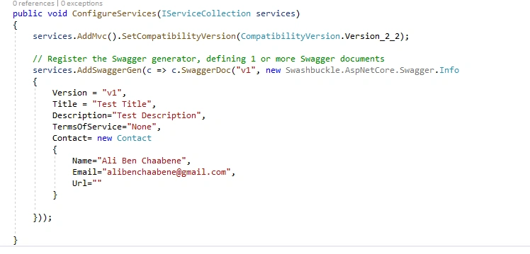 Build up swagger in asp.net core 2.2 Web API