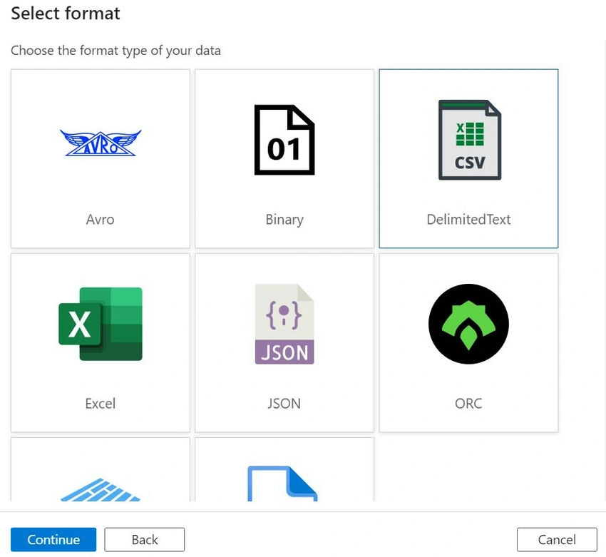 Select format