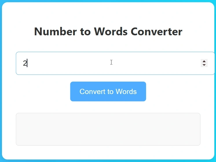 Number to Words Converter