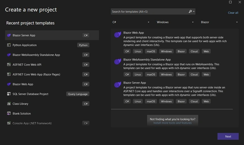 Open Visual Studio