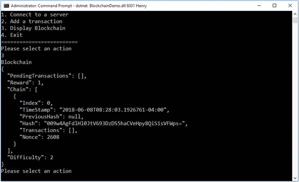 Blockchain in .NET Core
