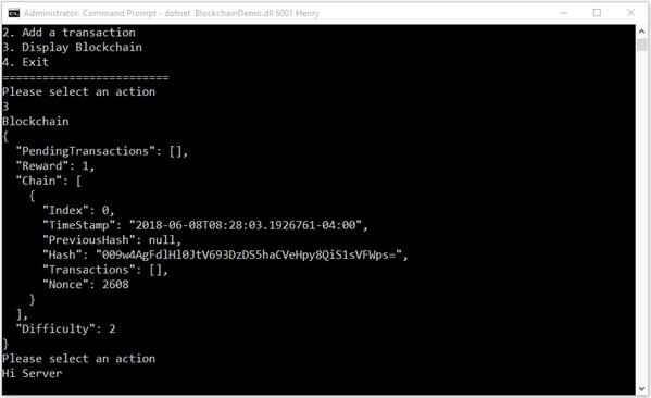 Blockchain in .NET Core