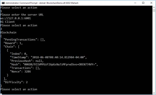Blockchain in .NET Core