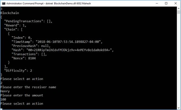 Blockchain in .NET Core