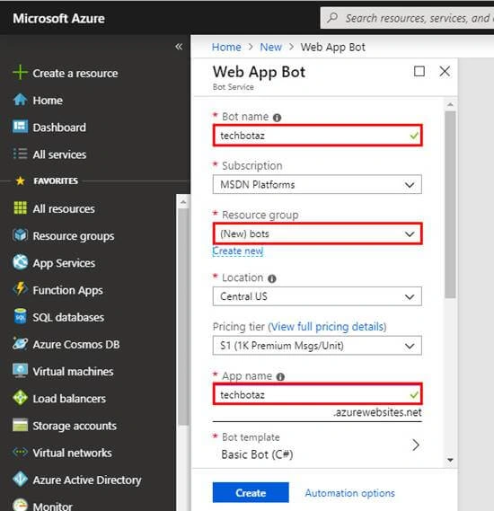 Building A Bot Using Azure Bot Service