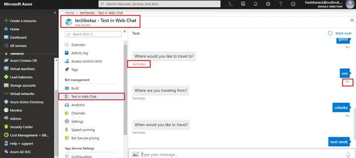 Building A Bot Using Azure Bot Service