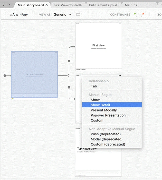 Tabbed Application in Xamarin IOS application