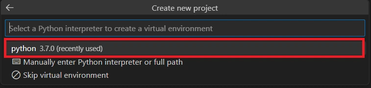 Choose interpreter