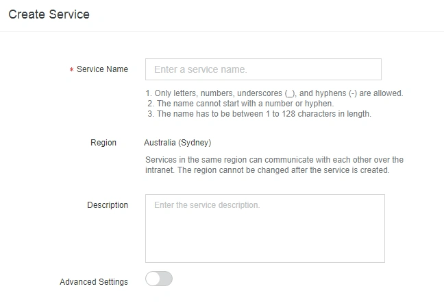 Create service