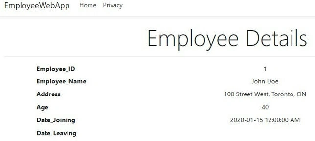 Employee details