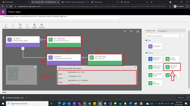 Business Rules With Actions Set Default Value And Set Field Value In Model Driven Power Apps