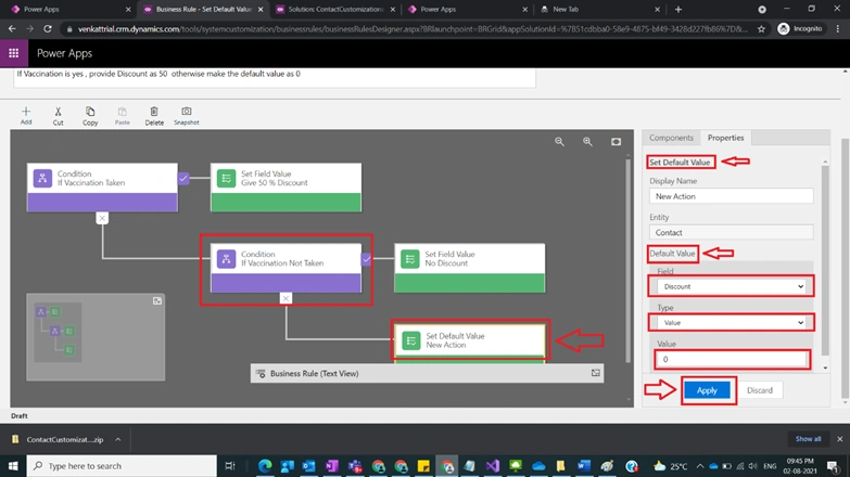 Business Rules With Actions Set Default Value And Set Field Value In Model Driven Power Apps