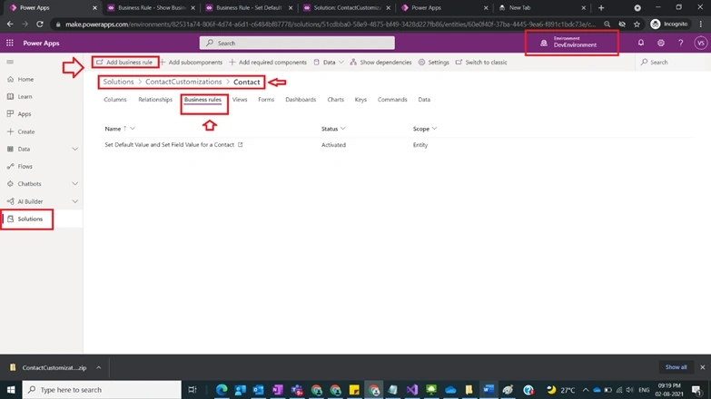 Business Rules with Scope Entity and Server-Side Execution