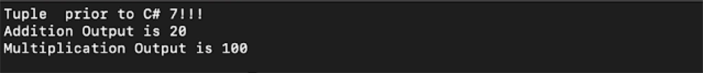 C# 7 Tuple Improvement