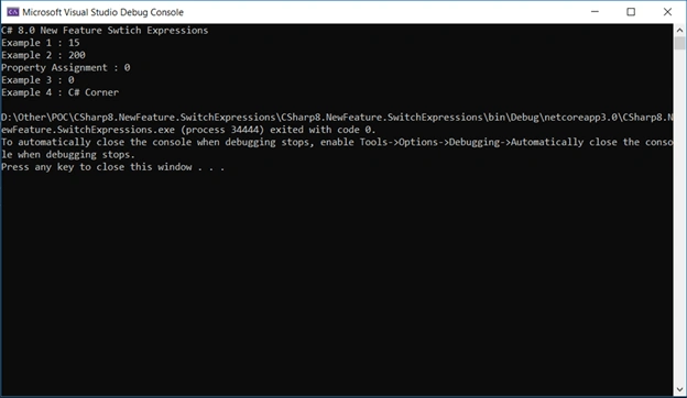 C# 8.0 New Feature Swtich Expressions