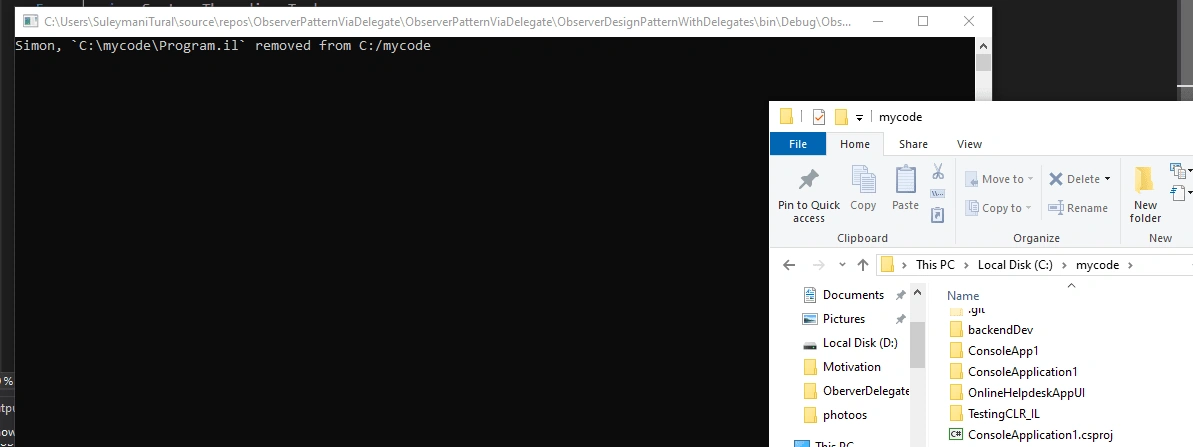 C# delegates in practice : Implementing Observer pattern with delegates
