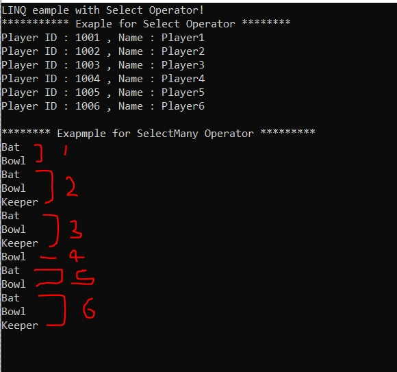 LINQ Example of Select Operator