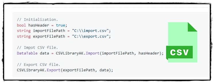 C#.Net Import/Export CSV Library