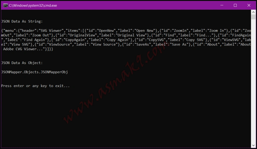 C#.NET - JSON Object Mapper