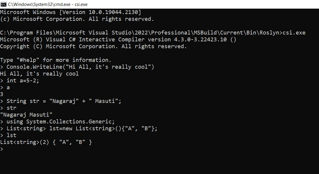 C# Scripting