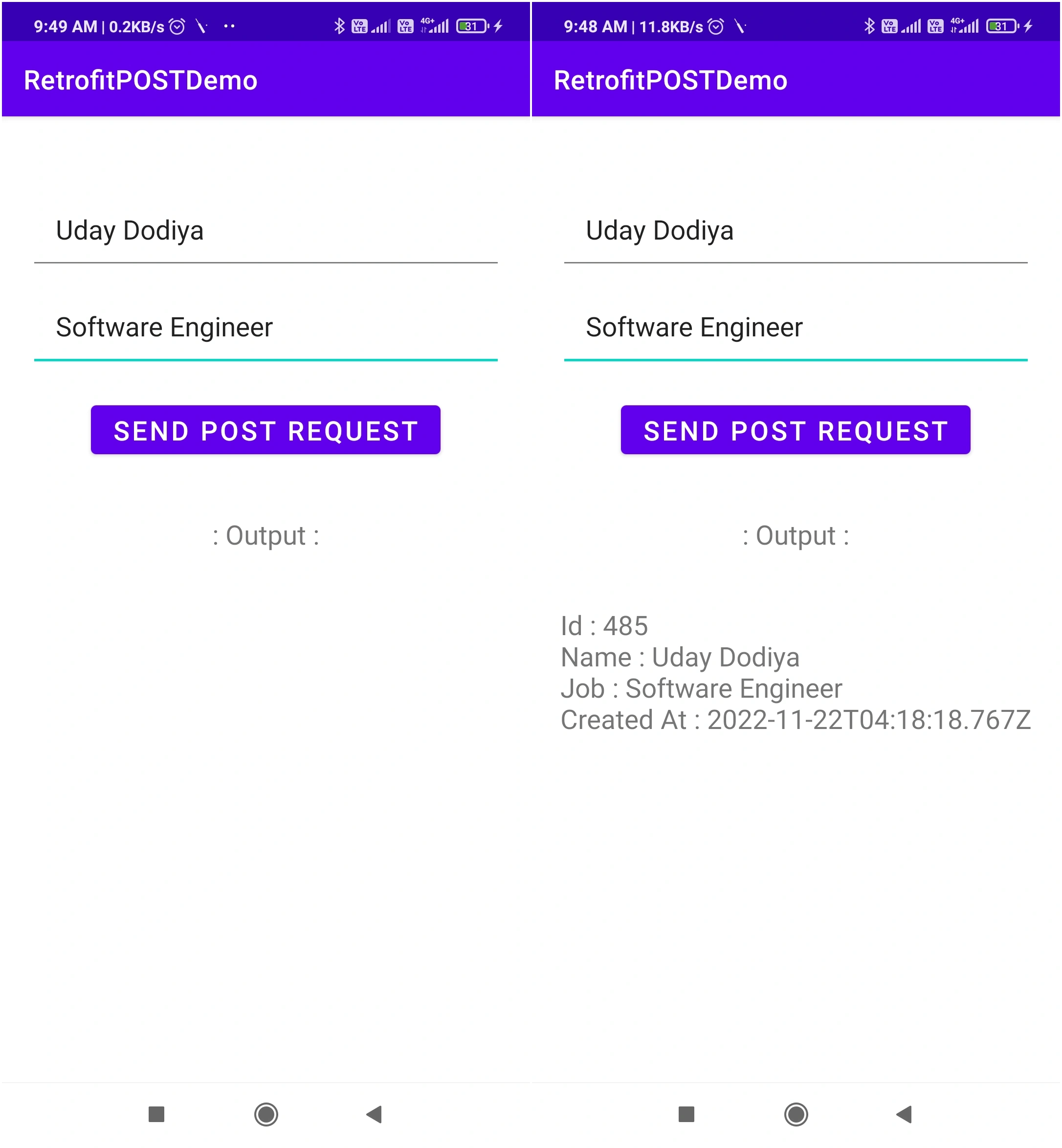 Call POST API in Android Using Retrofit