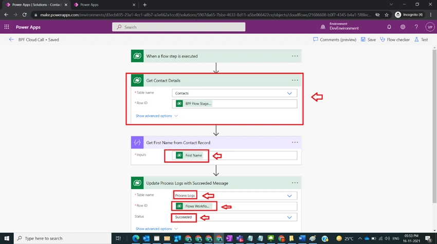Call Power Automate Flow from BPF in Dynamics CRM