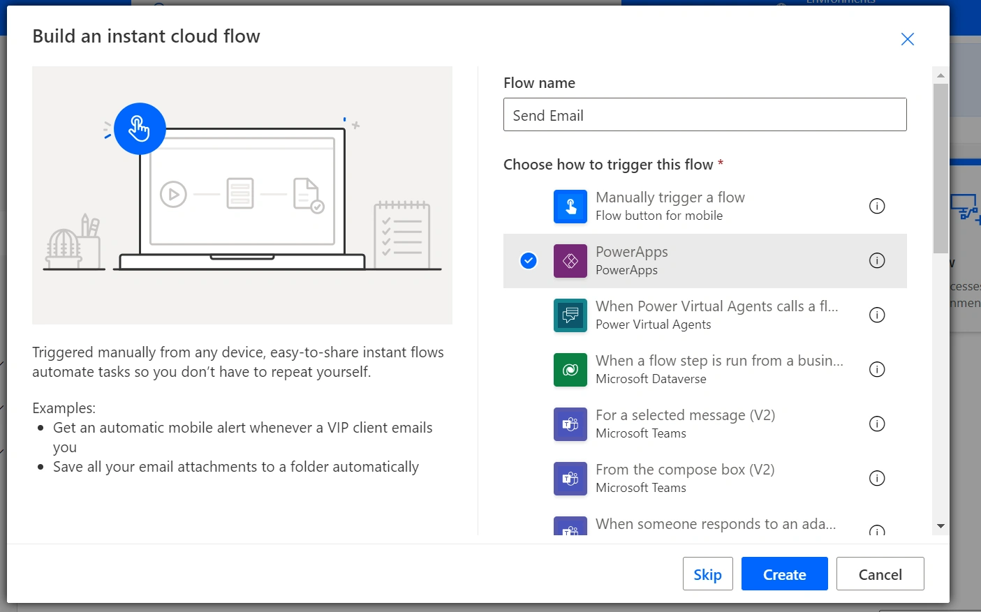 Call the workflow from PowerApps (Send Email Through PowerApps)