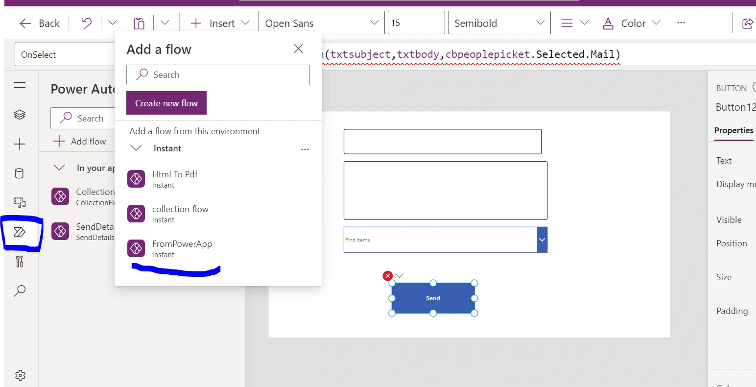 Call the workflow from PowerApps (Send Email Through PowerApps)