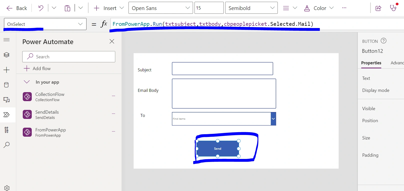Call the workflow from PowerApps (Send Email Through PowerApps)