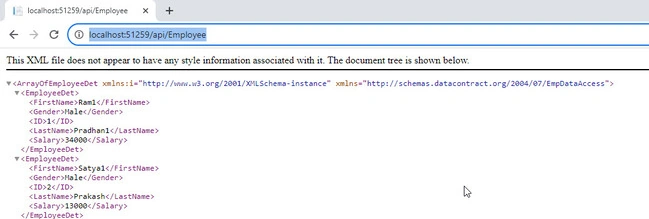 Web API response