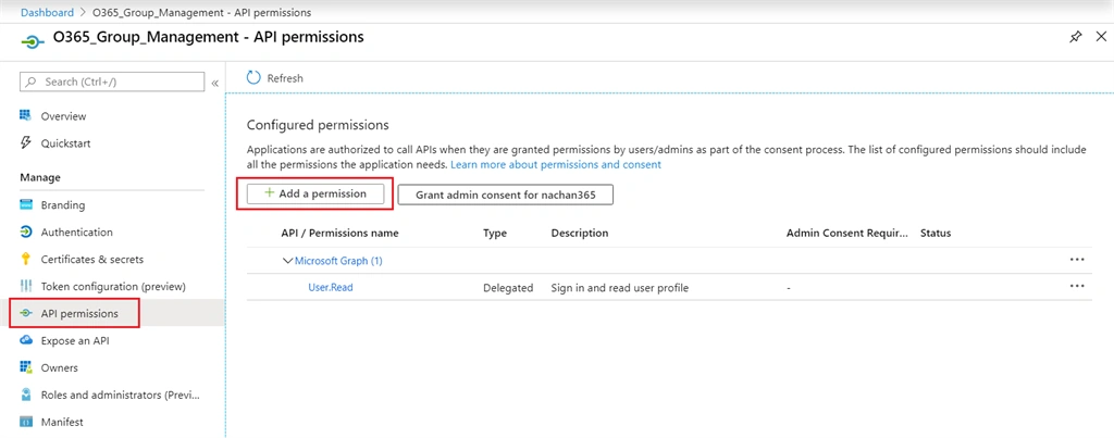 API permission