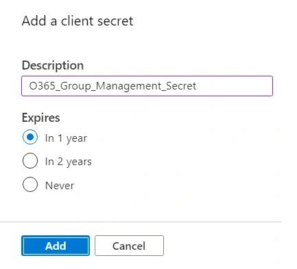 Add a client secret
