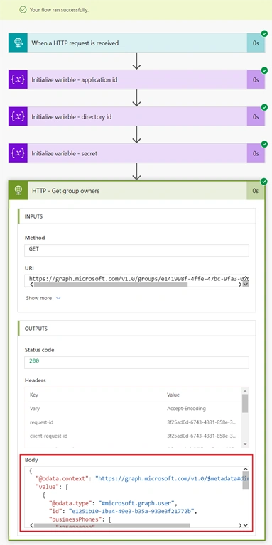 Calling Graph API From Power Automate Flow